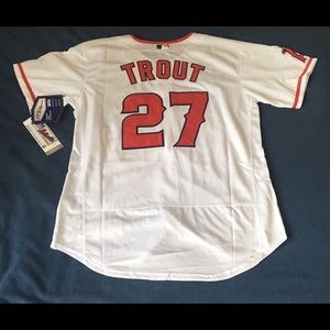 Los Angeles Angels #27 Mike Trout New White Jersey
